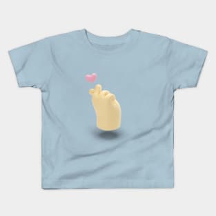 3d korean  love hand sign Kids T-Shirt